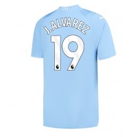 Fotbalové Dres Manchester City Julian Alvarez #19 Domácí 2023-24 Krátký Rukáv